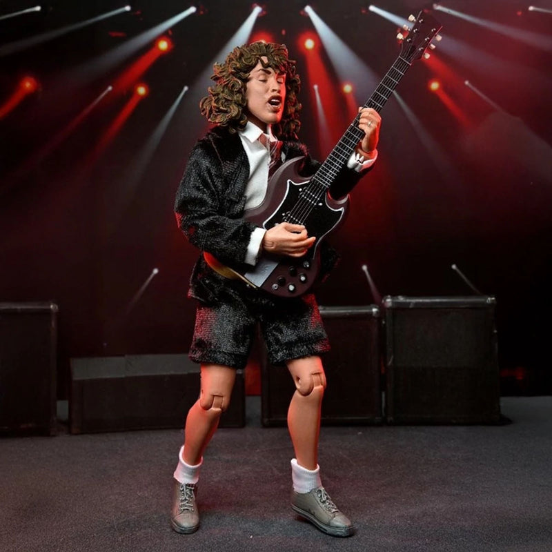 AC/DC 8” CLOTHED ACTION FIGURE -ANGUS YOUNG “HIGHWAY TO HELL” RETRO FIGURE