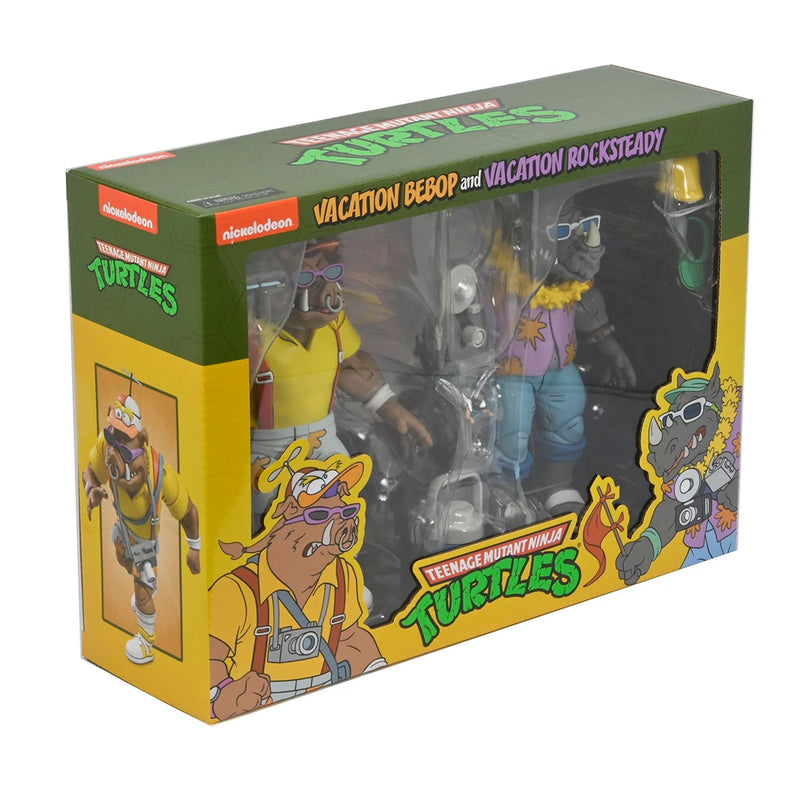 TEENAGE MUTANT NINJA TURTLES (CARTOON) - 7" SCALE ACTION FIGURE-VACATION BEBOP AND ROCKSTEADY 2 PACK