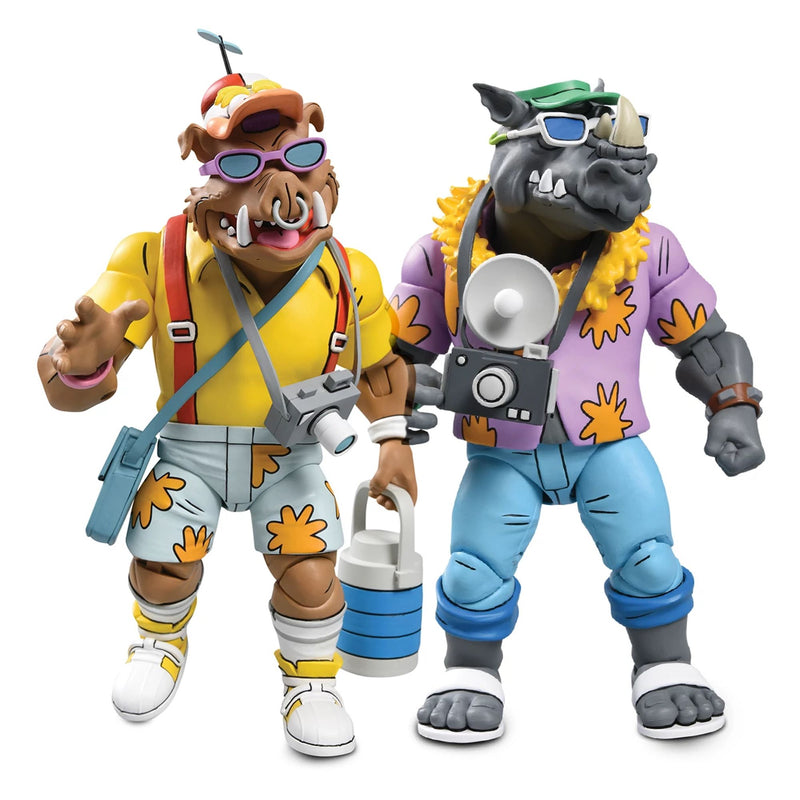 TEENAGE MUTANT NINJA TURTLES (CARTOON) - 7" SCALE ACTION FIGURE-VACATION BEBOP AND ROCKSTEADY 2 PACK