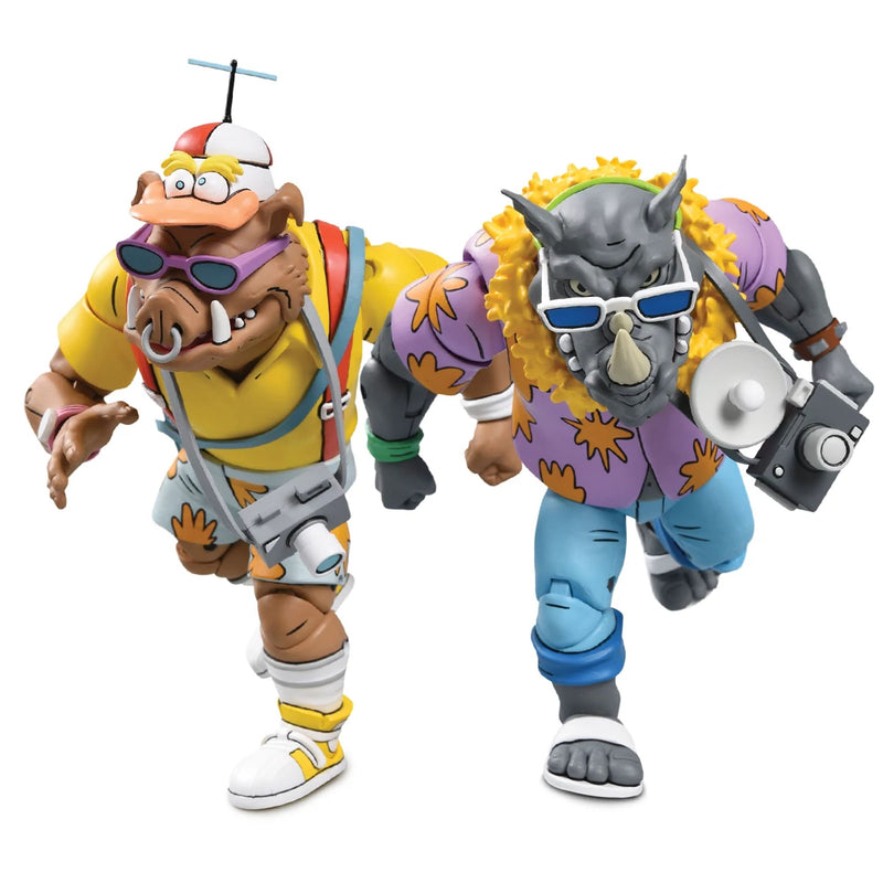 TEENAGE MUTANT NINJA TURTLES (CARTOON) - 7" SCALE ACTION FIGURE-VACATION BEBOP AND ROCKSTEADY 2 PACK