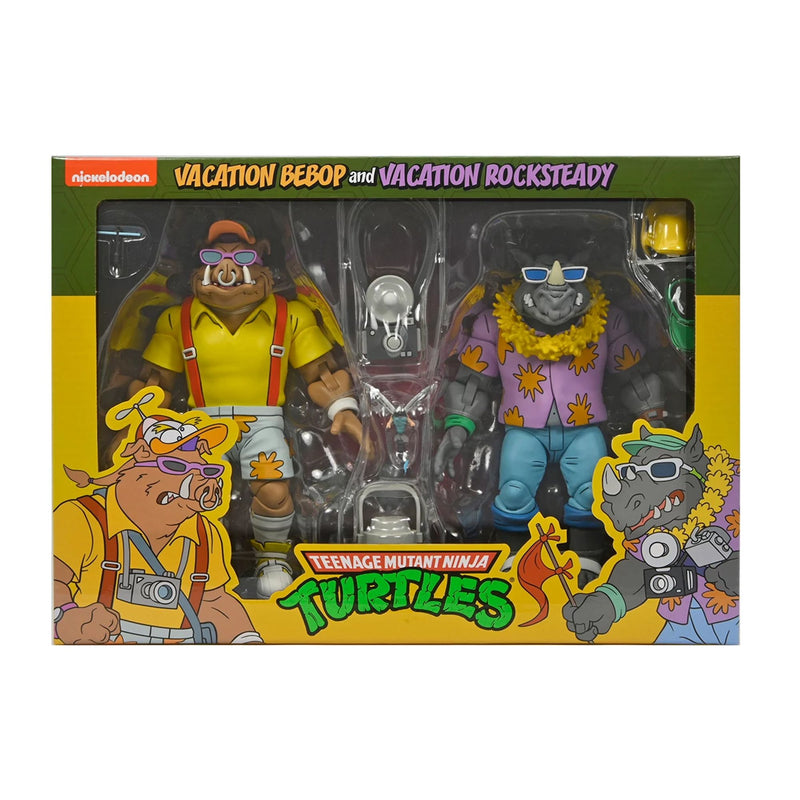 TEENAGE MUTANT NINJA TURTLES (CARTOON) - 7" SCALE ACTION FIGURE-VACATION BEBOP AND ROCKSTEADY 2 PACK