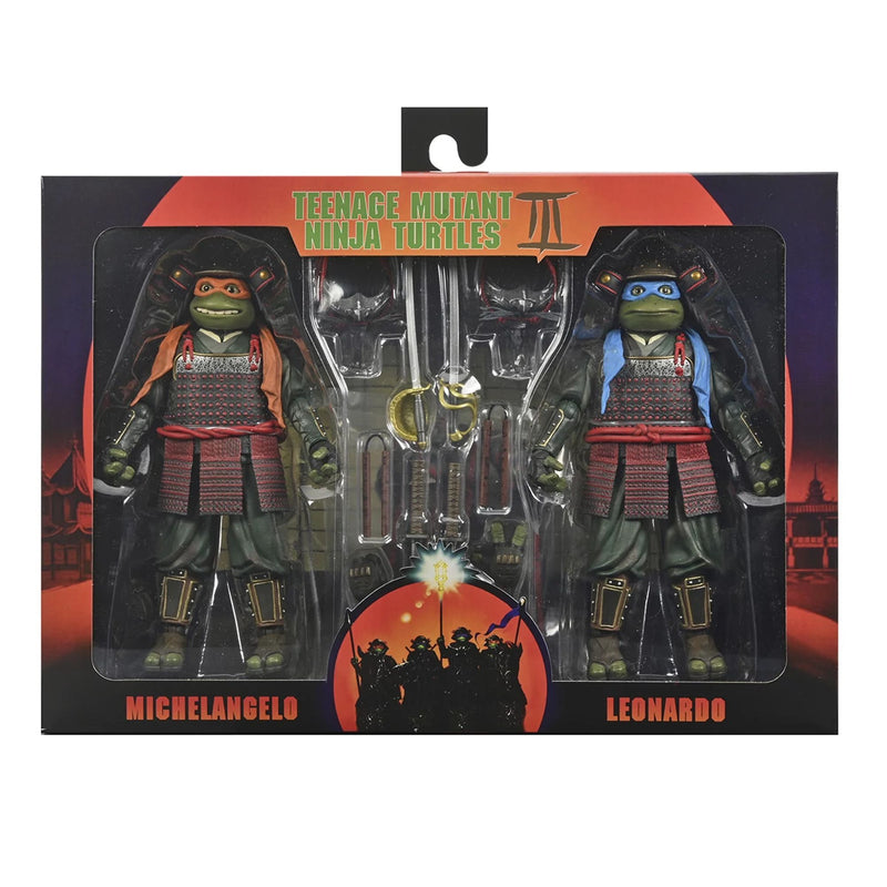 TEENAGE MUTANT NINJA TURTLES 3 (MOVIE) -  7" SCALE ACTION FIGURES - LEONARDO & MICHELANGELO 2 PACK