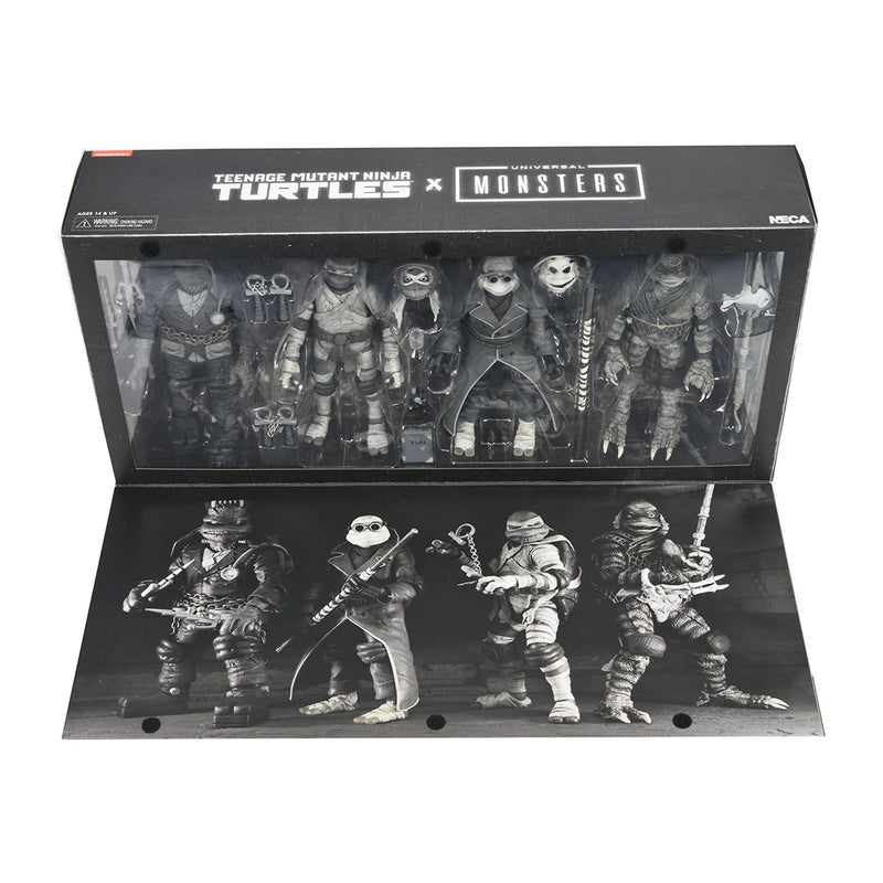 UNIVERSAL MONSTERS X TEENAGE MUTANT NINJA TURTLES  -  7” SCALE ACTION FIGURE - 4 PACK TURTLES BLACK