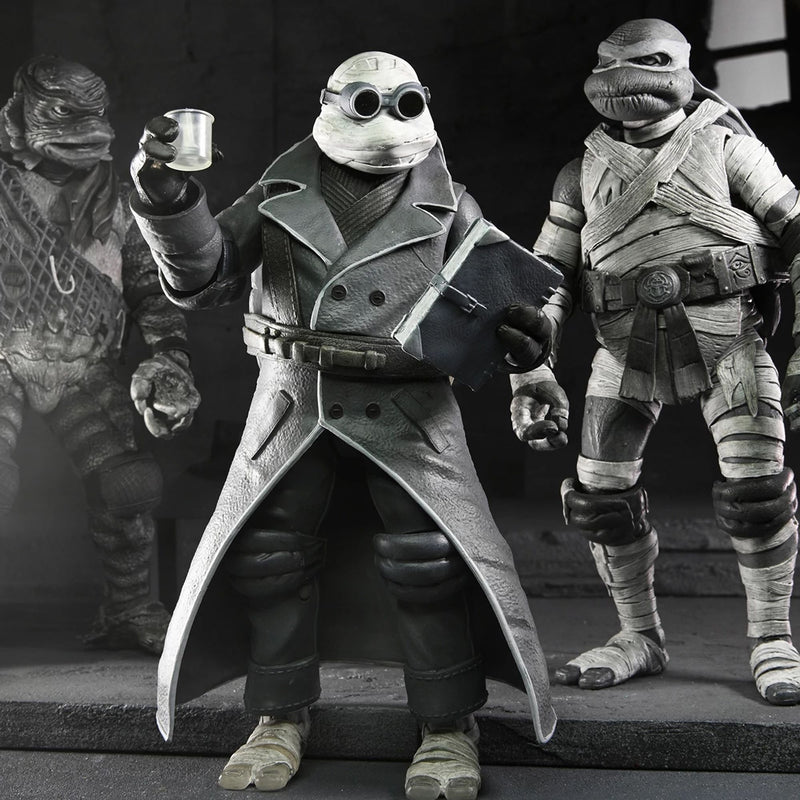 UNIVERSAL MONSTERS X TEENAGE MUTANT NINJA TURTLES  -  7” SCALE ACTION FIGURE - 4 PACK TURTLES BLACK