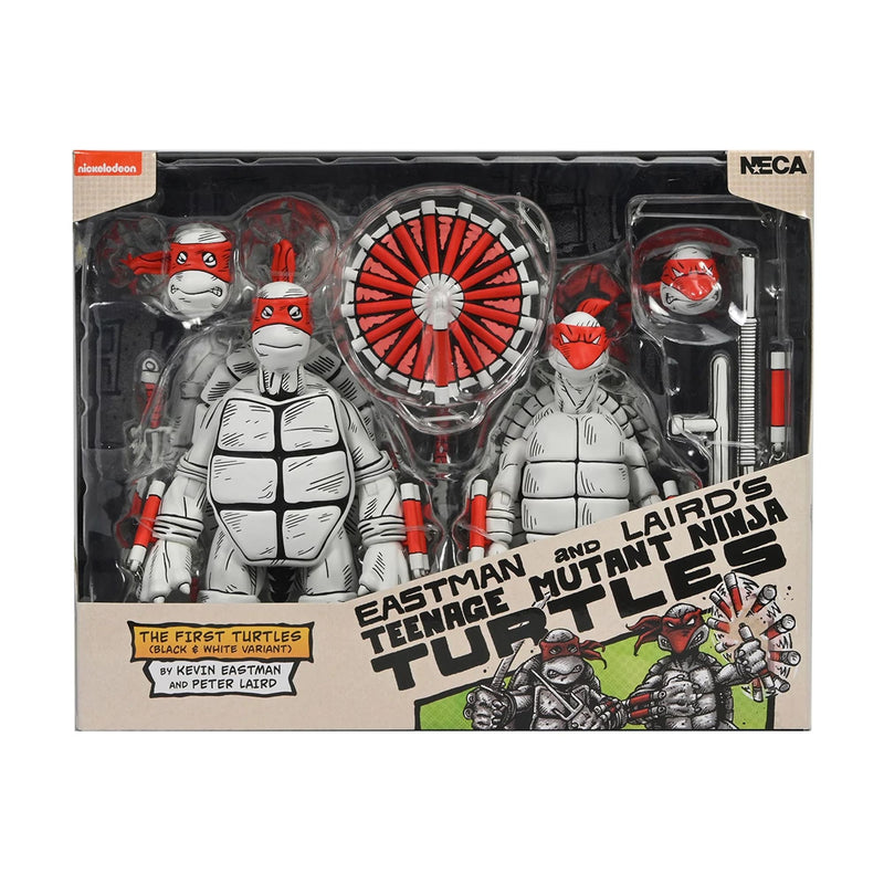 TEENAGE MUTANT NINJA TURTLES (MIRAGE COMICS) - 7" SCALE ACTION FIGURE - BLACK & WHITE FIRST TURTLES