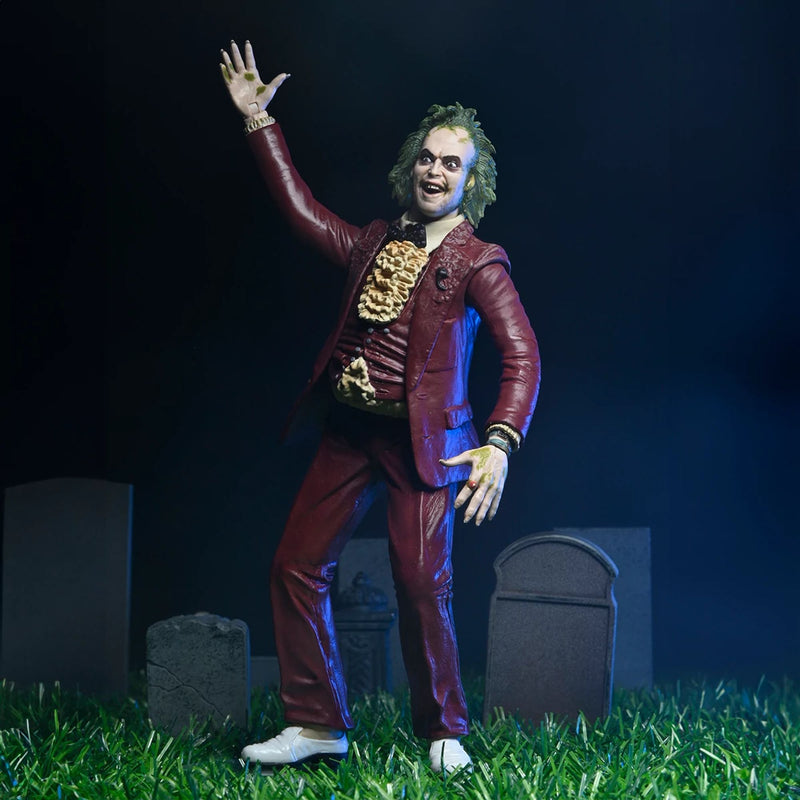 BEETLEJUICE (1988) - 7" SCALE ACTION FIGURE – RED TUXEDO BEETLEJUICE IN BLISTER PACKAGING