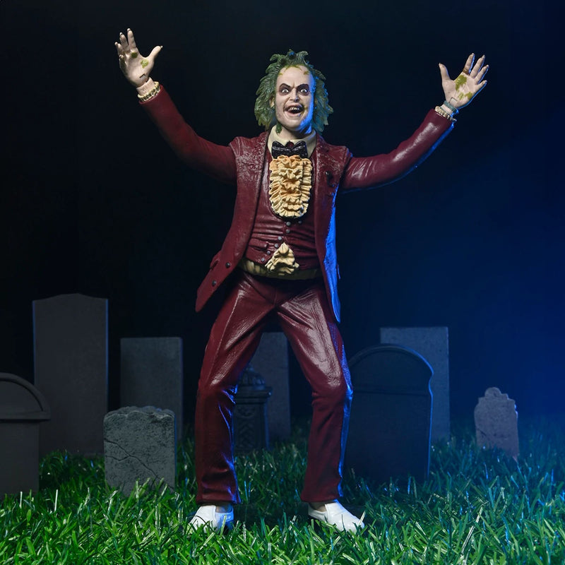 BEETLEJUICE (1988) - 7" SCALE ACTION FIGURE – RED TUXEDO BEETLEJUICE IN BLISTER PACKAGING