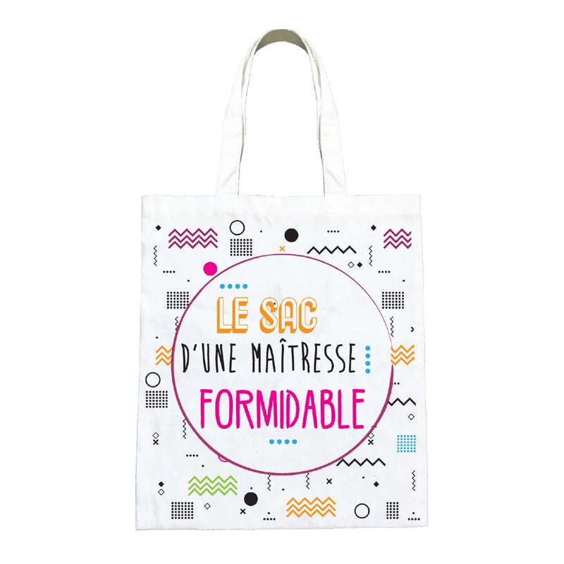 Tote Bag Coton Maîtresse Formidable- Petits Messages