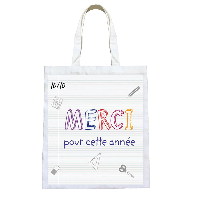 Tote Bag Coton Merci pour cette année - Petits Messages