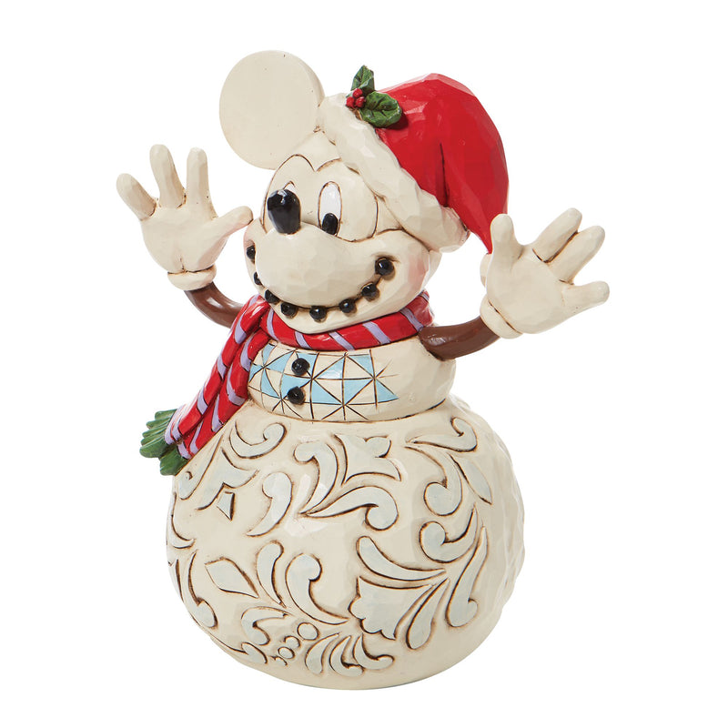 Figurine Mickey bonhomme de neige White Woodland - Disney Traditions