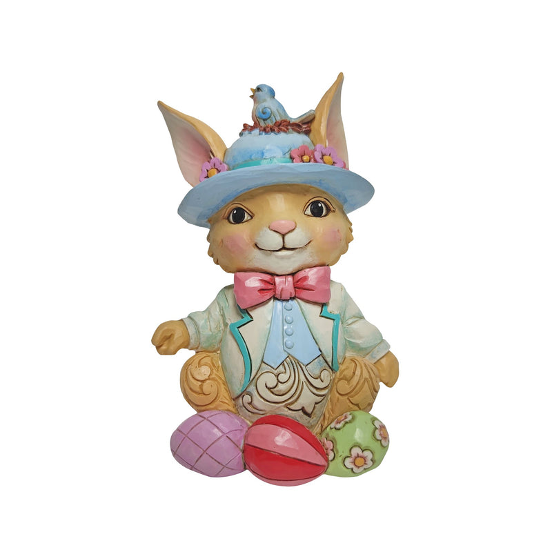 Figurine Lapin de Pâques portant un chapeau - Heartwood Creek