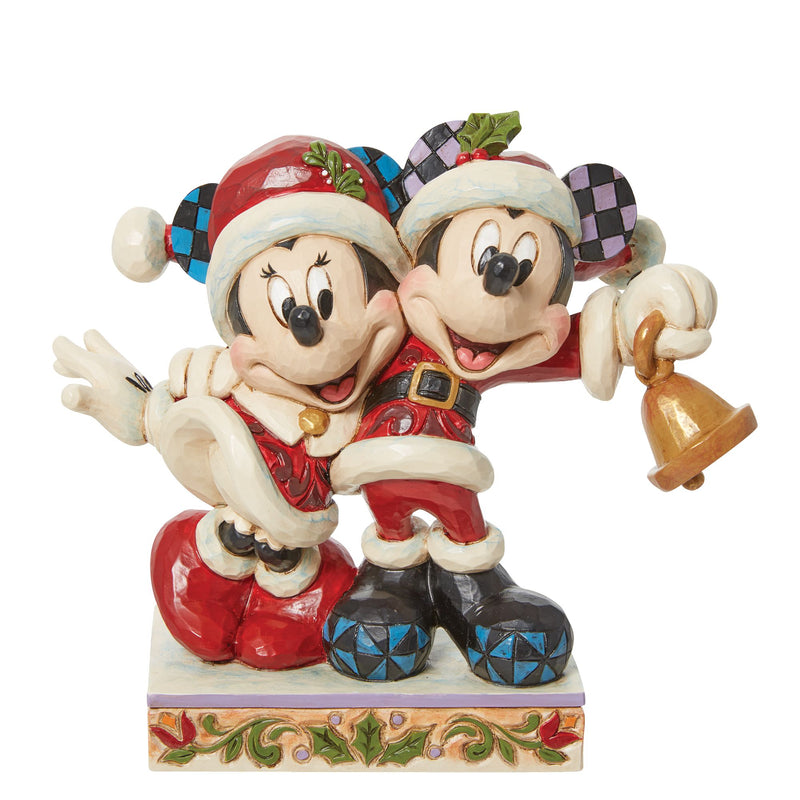 Figurine Mickey et Minnie en costumes de Père Noël - Disney Traditions