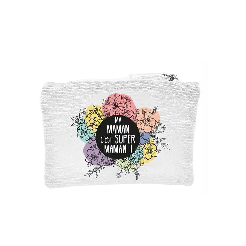 Pochette Coton Super Maman Fleurs - Petits Messages