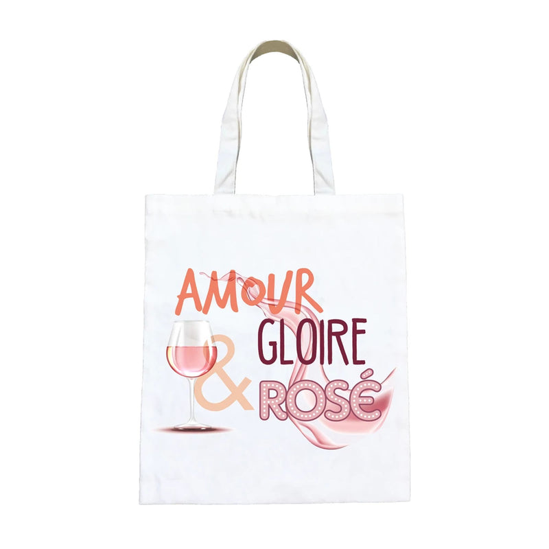 Tote Bag Coton Amour Gloire et Rosé - Petits Messages